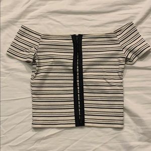 Pop shop off the shoulder crop top